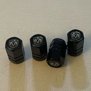 Dodge Logo Valve Stem Caps in Black NWT